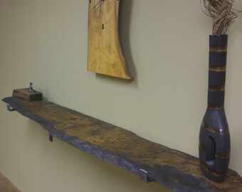 Live Edge Slab Shelves 1" thick with Mounting brackets