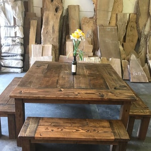 The Farmhouse Square-- Farmhouse Table With Benches Sold Seperatly - Etsy