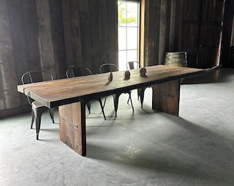 Indoor/Outdoor Dining Table made from aged wood/ "The Cowboy"