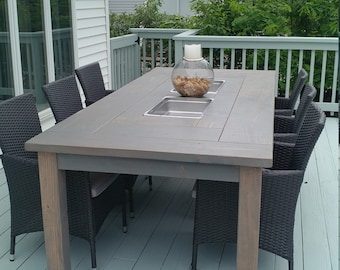 Farmhouse Cooler Tables - Made for both indoor and outdoors!