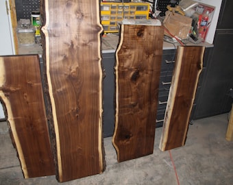 Custom Cut DIY Black Walnut Live Edge Slabs 12-15" wide