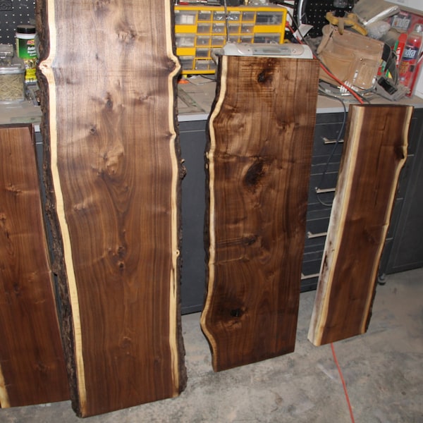 Custom Cut DIY Black Walnut Live Edge Slabs 12-15" wide