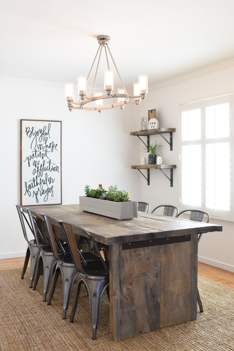 The BOSS Reclaimed/Aged Silver Pine Wood Dining Table, farmhouse table, aged wood table, reclaimed wood imagem 3