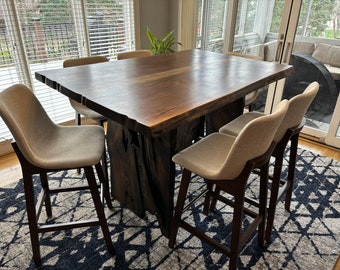 The Walnut High Boy- Counter and Bar Height Walnut Slab Tables