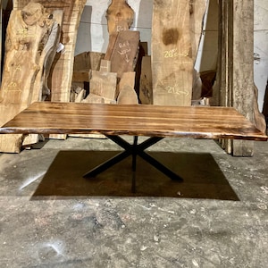 Black Walnut Slab Table with Custom Metal Spider Base- &quot;The Walnut Spider&quot;