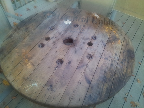Medium Spool Table - Reclaimed Wood