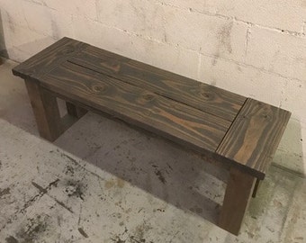 Wooden Bench - Rustic Farmhouse Wooden/Aged