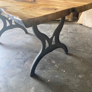 Live Edge Slab Dining/Kitchen Table with Cast Iron Legs The Spalted Beauty image 5