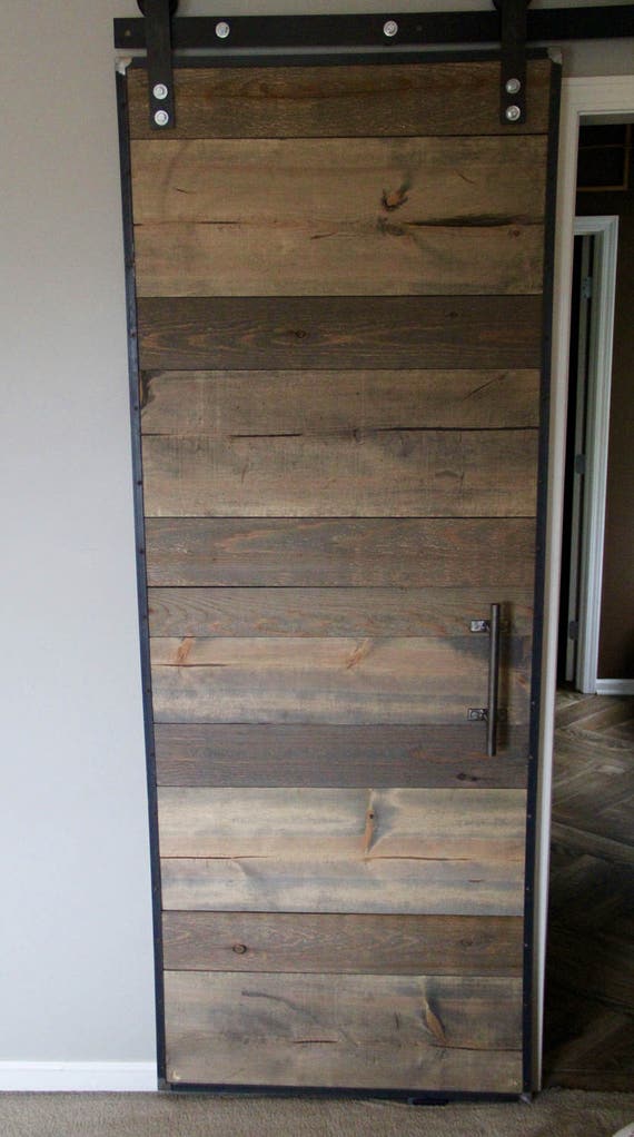 Barn Door With Industrial Metal Frame - Etsy