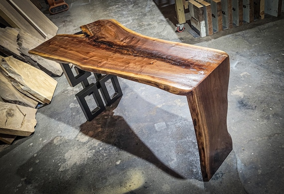 Black walnut live edge desk deals