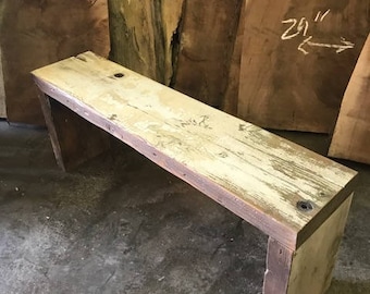 Wooden Bench - Thick Aged (made from 100 year old KS wood)- "Great Plains Bench"