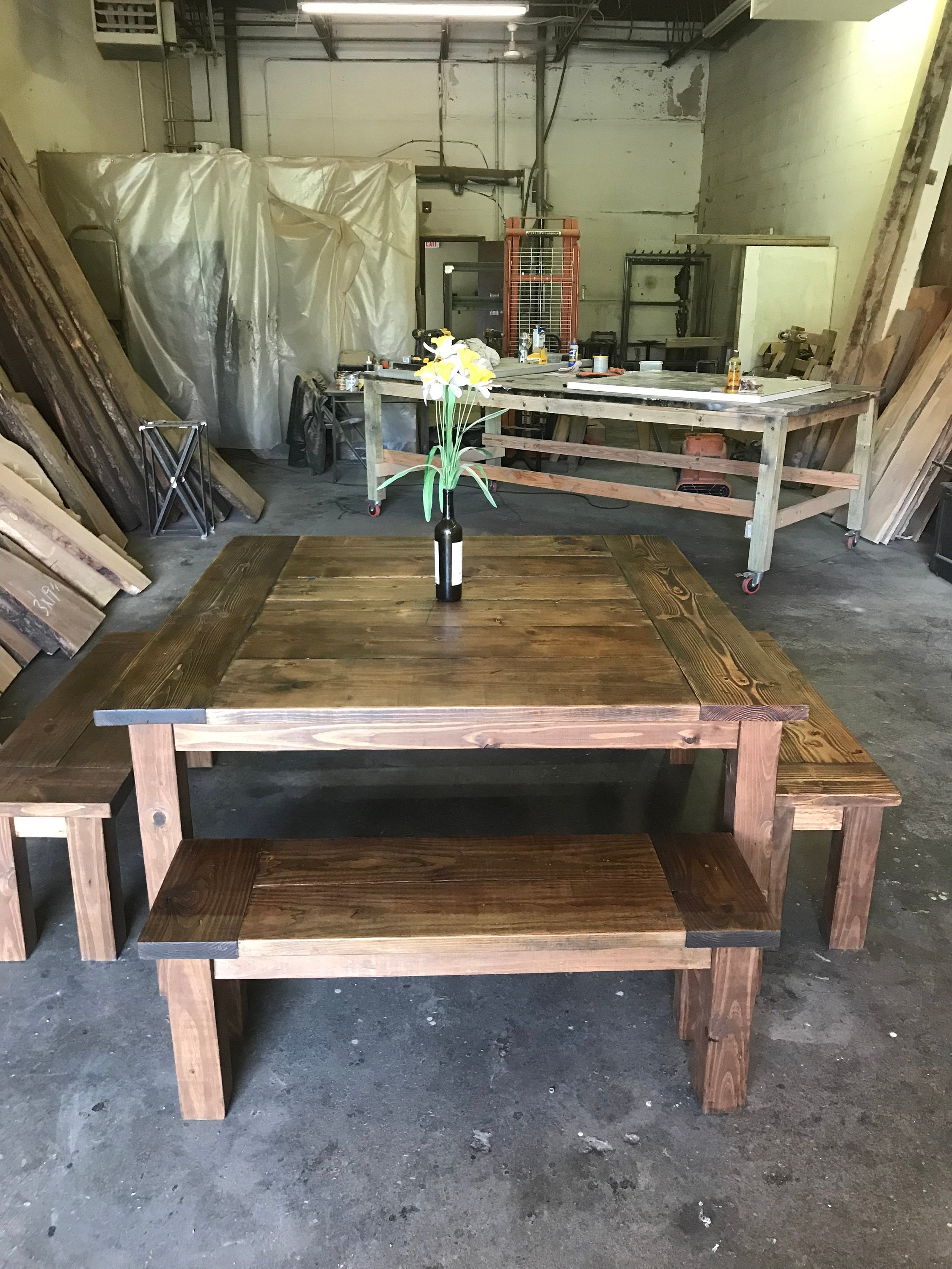 The Farmhouse Square-- Farmhouse Table With Benches Sold Seperatly ...