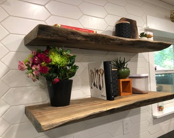 Live Edge Slab Mantel/Shelf - Spalted Sycamore
