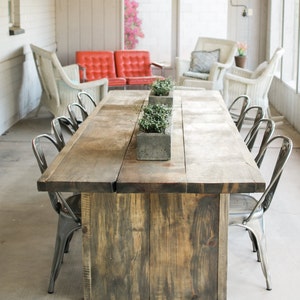 The BOSS Reclaimed/Aged Silver Pine Wood Dining Table, farmhouse table, aged wood table, reclaimed wood image 4