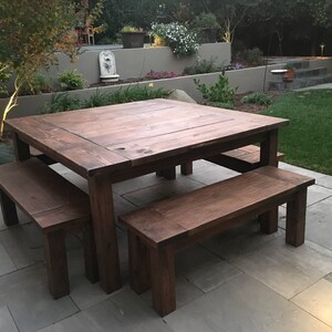 The Farmhouse Square-- Farmhouse Table With Benches Sold Seperatly - Etsy