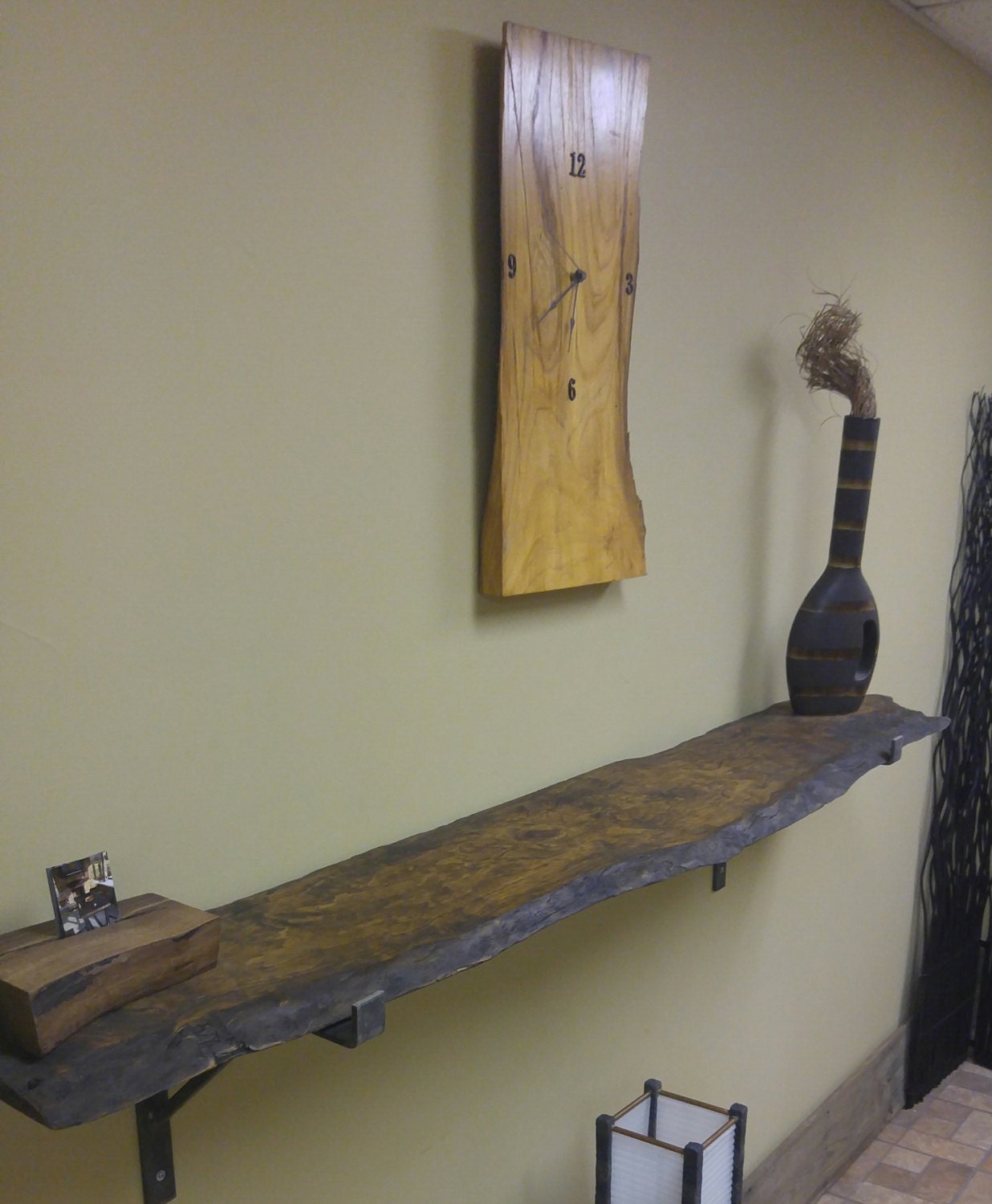 Live Edge Slab Shelves 1 Thick With Mounting Brackets Etsy
