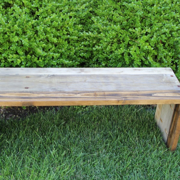 Wooden Bench - Rustic Beautiful 3 Tone Aged Parsons Style