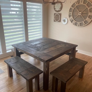The Farmhouse Square-- Farmhouse Table With Benches Sold Seperatly - Etsy