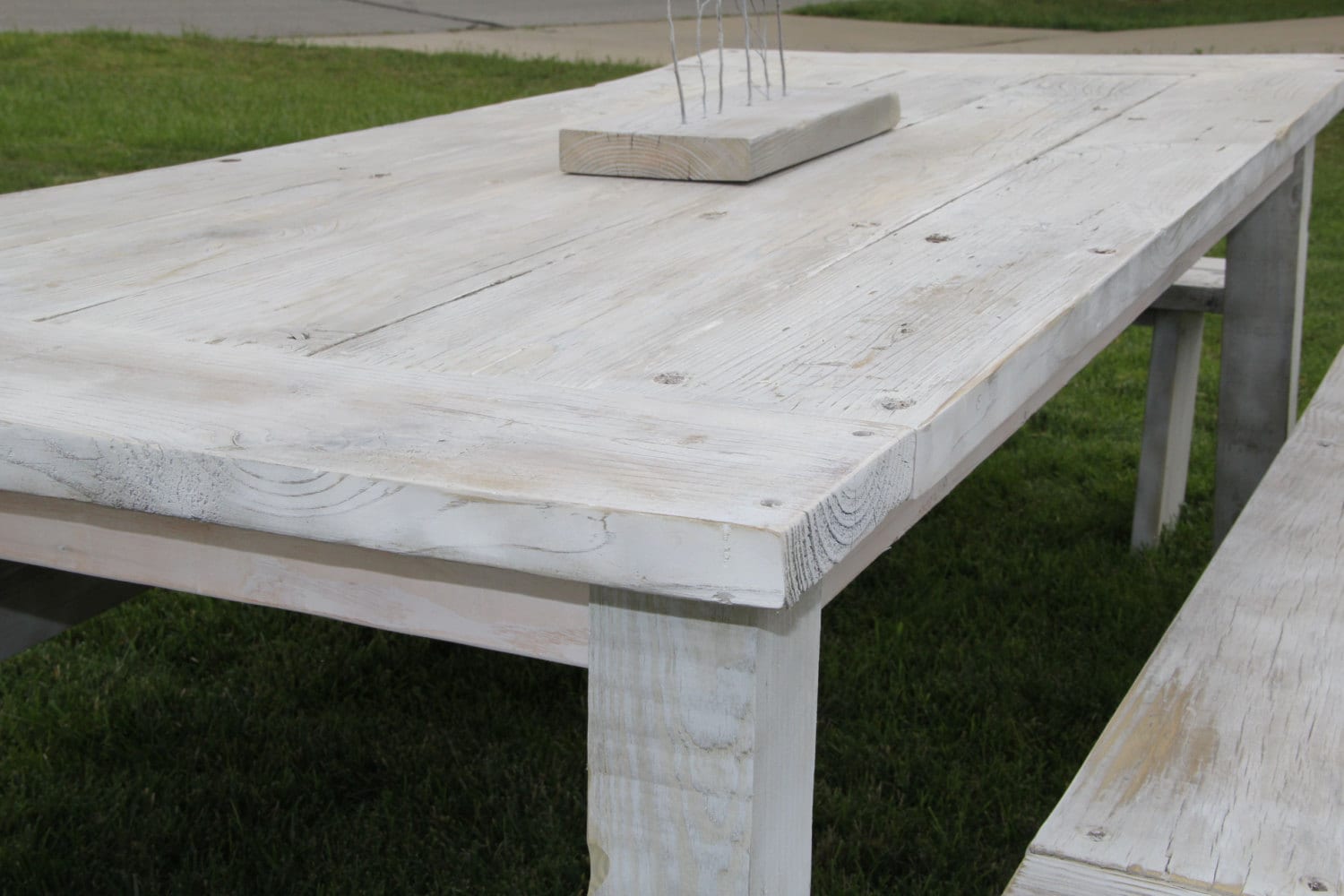 Farmhouse Table White Wash Kansas Reclaimed Wood Etsy