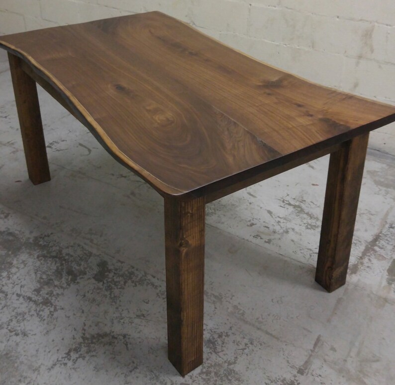 Black Walnut Slab Table and Bench Combo Etsy