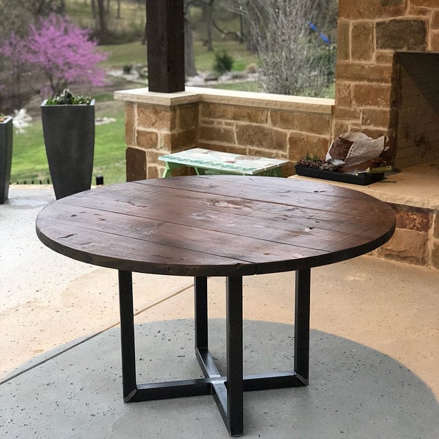 Wooden Dining Or Coffee Table The Reclaimed Round Rustic Wooden Dining Or Coffee Table The, Used Wood Round Dining Table