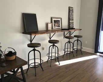 Sleek/Modern Style Live Edge Slab Black Walnut Bars