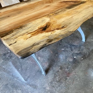 Live Edge Slab Dining/Kitchen Table with Cast Iron Legs The Spalted Beauty image 3