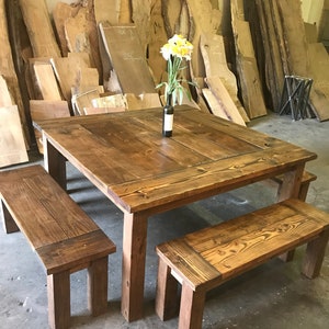 The Farmhouse Square-- Farmhouse Table With Benches Sold Seperatly - Etsy