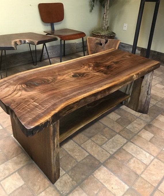 Slab Coffee Table big Beautiful Black Walnut Etsy