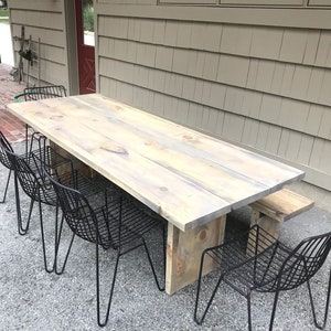 The BOSS Reclaimed/Aged Silver Pine Wood Dining Table, farmhouse table, aged wood table, reclaimed wood imagem 8