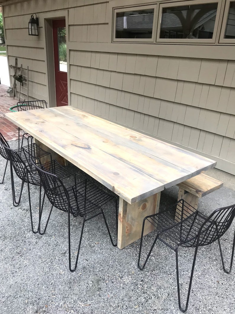 The BOSS Reclaimed/Aged Silver Pine Wood Dining Table, farmhouse table, aged wood table, reclaimed wood zdjęcie 8