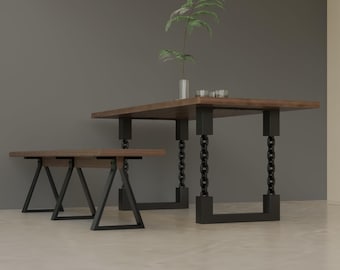 Custom Powder Coated Black Modern-Industrial Metal Chain Table/desk Legs "The Chain Gang"