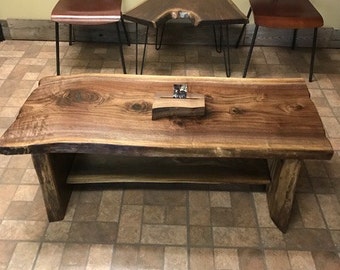 Slab Coffee Table - "BIG Beautiful" - Black Walnut