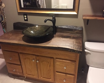 Live Edge Vanity/Counter Tops made from Hardwoods (Walnut, Elm, Oak, and Sycamore)