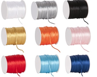 2mm Satin Cord Rattail Nylon Macrame Bracelet Cord Bracelet Craft Jewellery Making