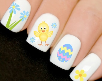 Easter Nails Easter Eggs Easter Chicks Nails Art 3D Decal Wraps Stickers Spring Decals V20