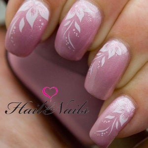 Lily White Nail Art Nails Water Transfers Decals Stickers Wraps Salon Quality YT003 Valentine Day Nails