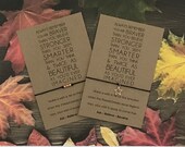 Friendship You are Braver Inspirational Quote Card Wish String Rose Gold Charm Bracelet Gift 12KRAFT