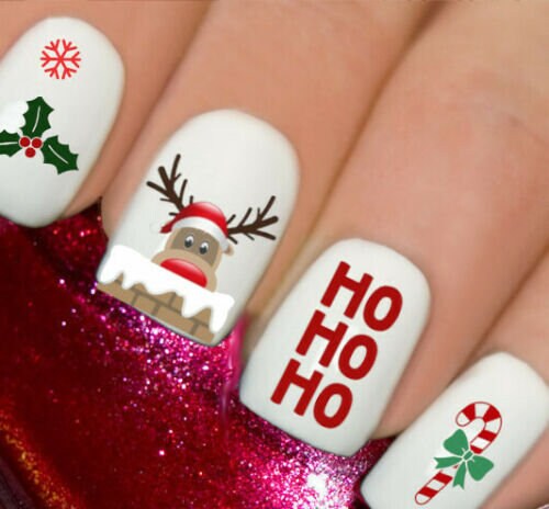 72 Weihnachts-Nagelaufkleber Mit Schneeflocken & Motiven – Wasserlösliche Abziehbilder Für DIY-Nageldesign