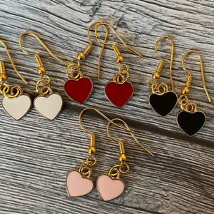 Happy Galentines Card Gold Heart Red Pink Black With Enamel Valentines Gold Heart Charms Valentines KRAFT image 8