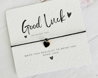 Good Luck Wish Card - Good Luck Bracelet - Good Luck with Exams - You've Got This Card WHT