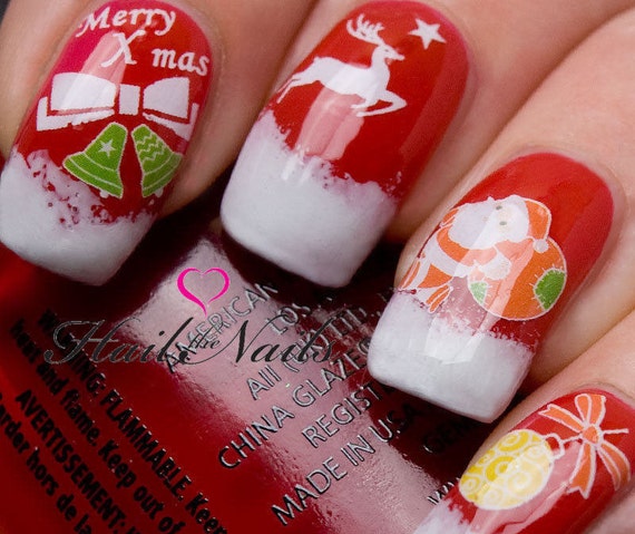 christmas nail transfers