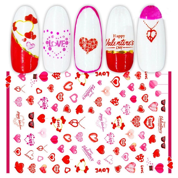 Lily White Nail Art Nails Water Transfers Decals Stickers Wraps Salon  Quality YT003 Valentine Day Nails 