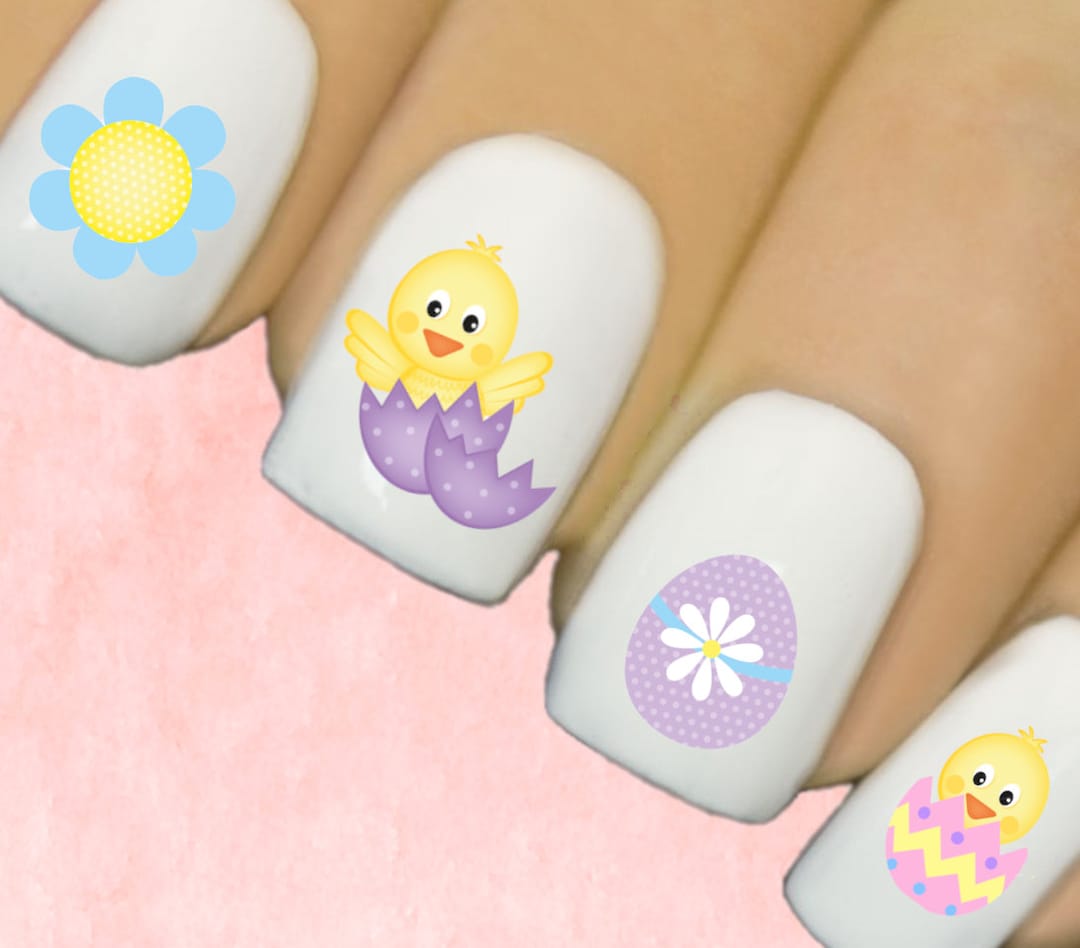 Easter Nail Easter Chick Nails Flowers Chick in Egg Nails Nail Art
