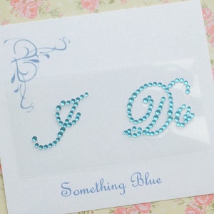 I do Crystal Rhinestone Self Adhesive Stickers Wedding Shoe Decal Clear or Blue on Presentation Card