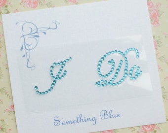 Adesivo per scarpe con strass "I Do" - Decalcomania per scarpe da sposa, Something Blue