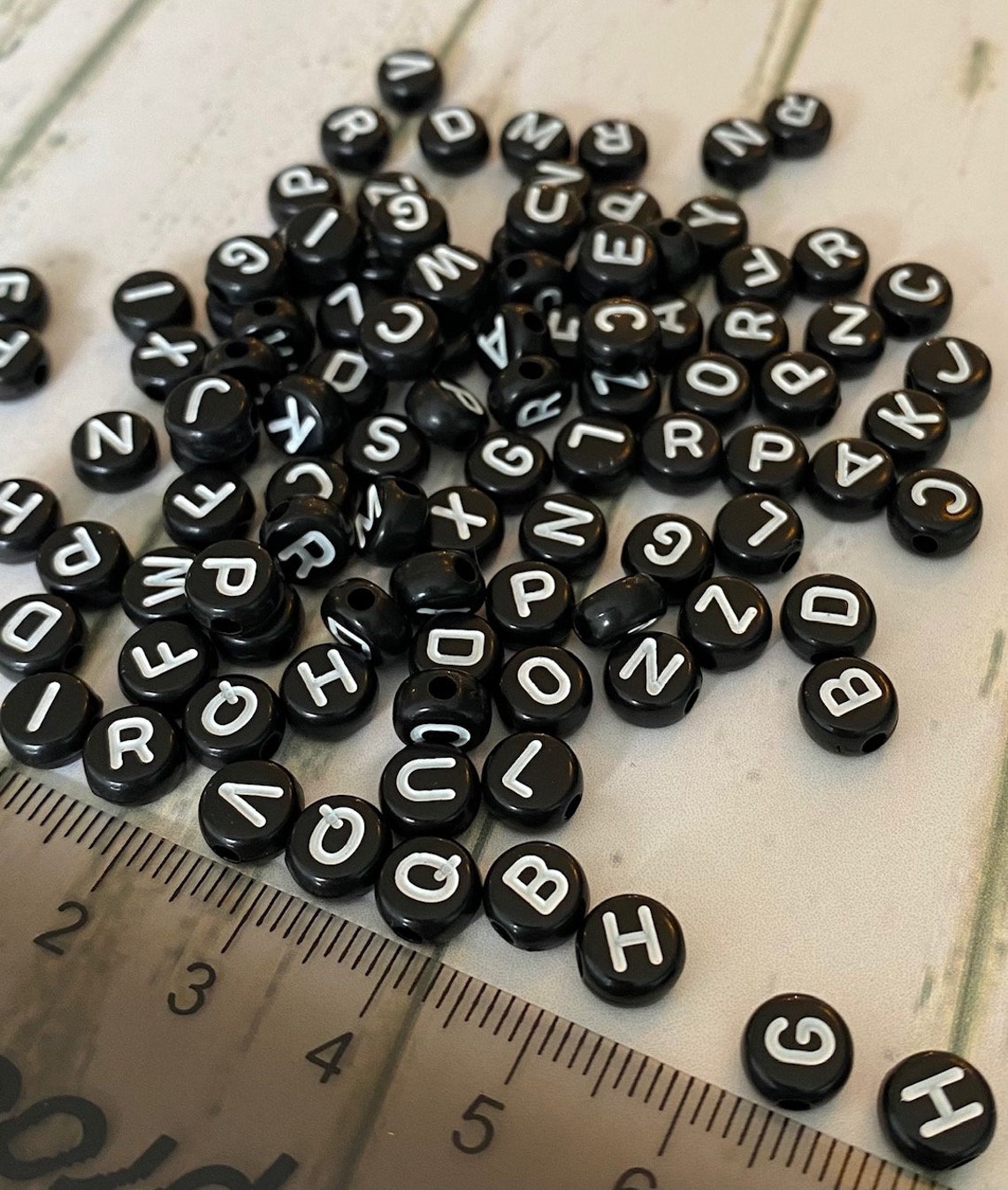 Alphabet Letter Beads 7mm Lettering Charms A-Z Letter Beads - Etsy