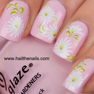 Flower Nail Art Nails WRAPS White Flower Nail Art Water Transfers Stickers Decals White Flower Lily Roses Daisy Y85