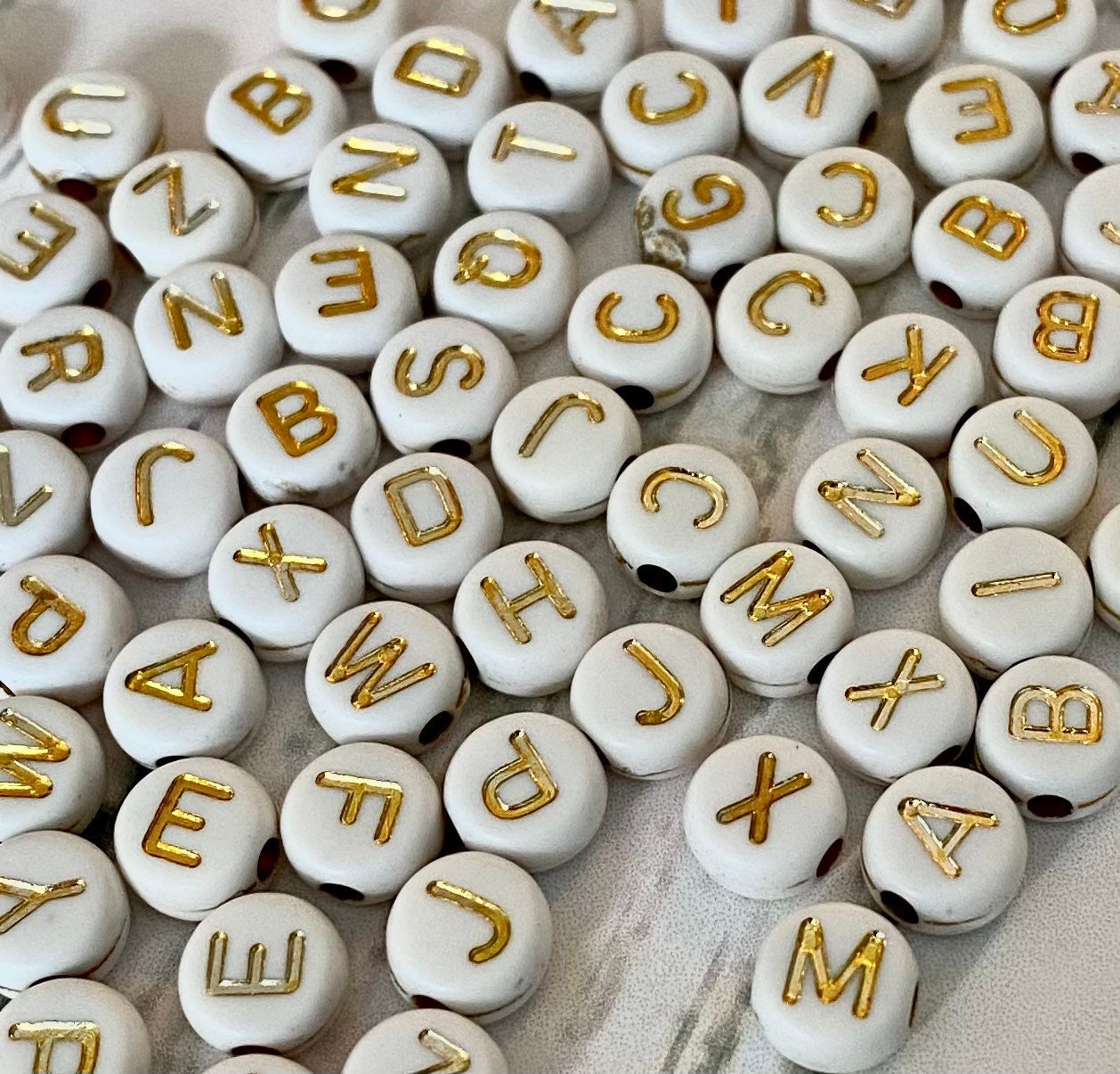 Bead Lettering Alphabet Letter Beads - Pink Letter Beads Round - 7mm Lettering Charms ...
