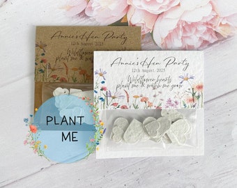 Personalised Hen Party Seed Card - Seeded Wildflower Card - Plantable Seed Card  - Hen Do Favours  - Eco Bee Friendly